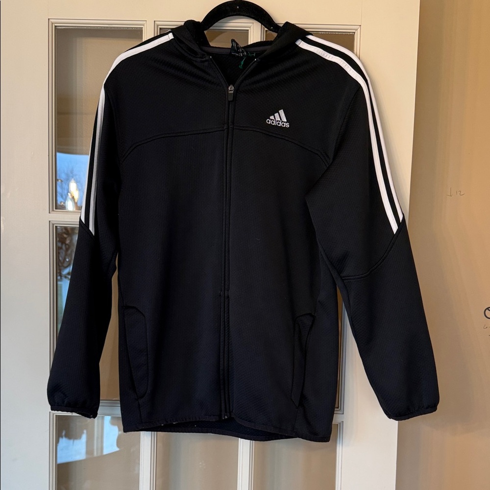 Adidas womens Black and White Zip-Up Jacket size Small